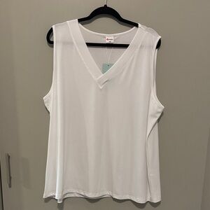 Elegant White V-Neck Tank Top